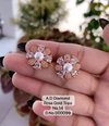 AD Diamond Silver And Rose Gold Tops Earrings Catalog
